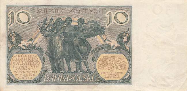 10 Zloty Polen p69 1929